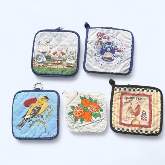 VTG Kay Dee Design & Misc Farmhouse Country Florida Animals Pot Holders - Picture 1 of 10